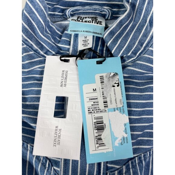 Future Collective X Gabriella Karefa-Johnson Womens Peplum Denim Jacket Medium - Picture 6 of 8